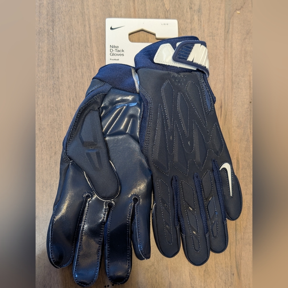 Men's Nike D-Tack 7.0 Lineman Football Gloves Navy Model FN0271-414 Size Large